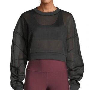ALO Yoga Row Mesh Sheer Cropped Sweatshirt